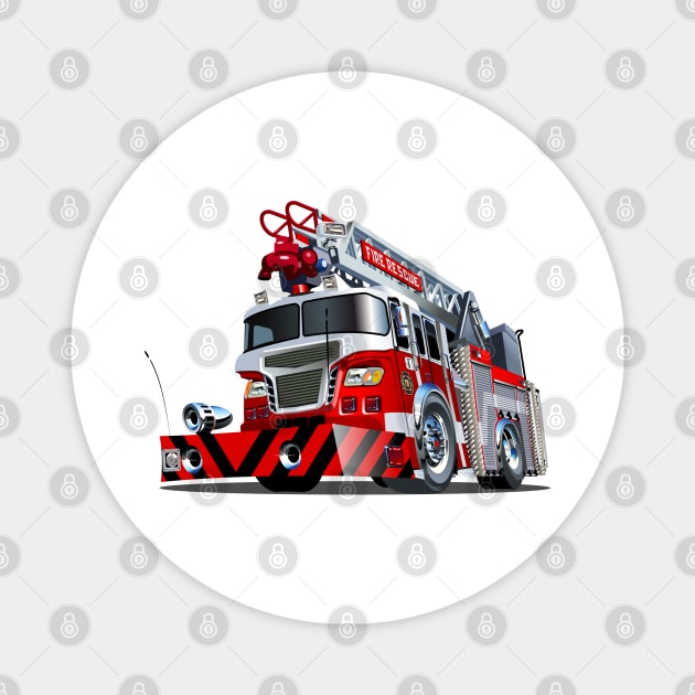 Cartoon firetruck Magnet by Mechanik